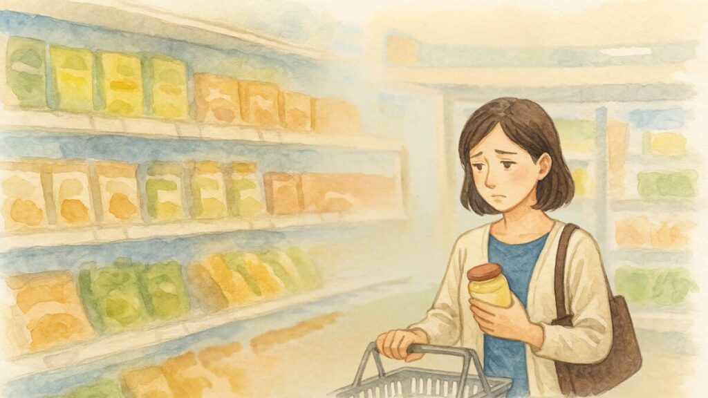 介護のことを考えながら買い物をしている