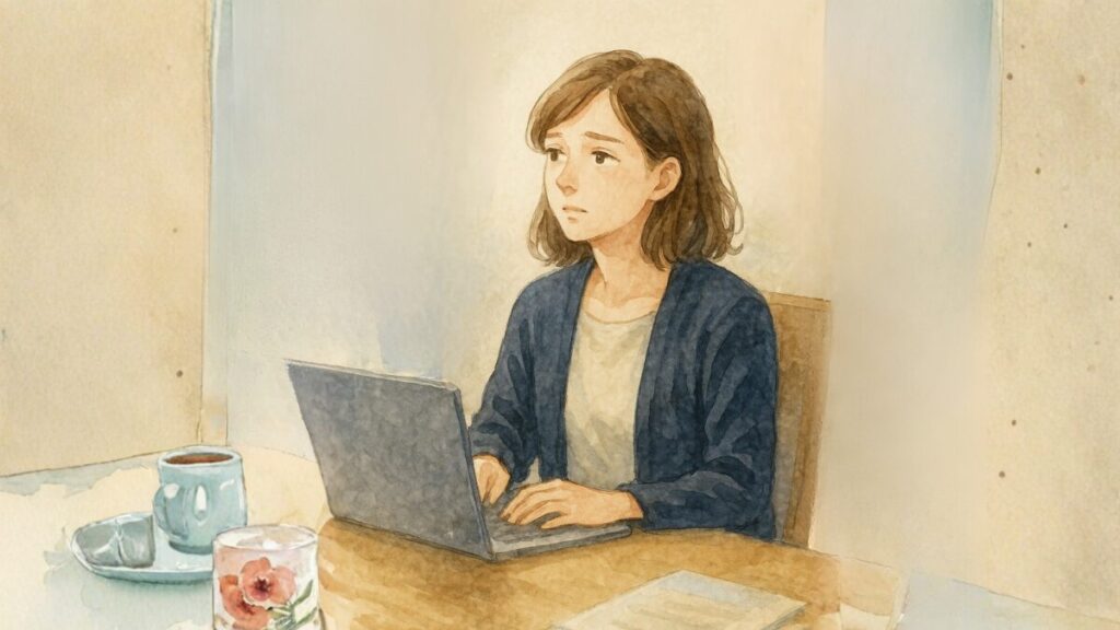 介護が終わったのに仕事に身が入らない様子