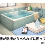 高齢者宅にありそうな、古い浴室と浴槽