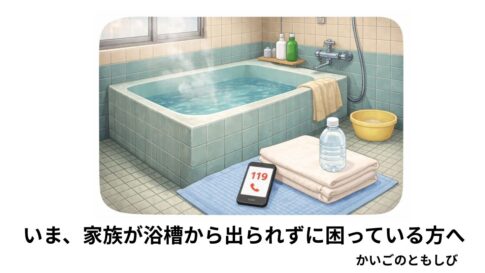 高齢者宅にありそうな、古い浴室と浴槽